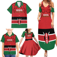 Custom Kenya Football Family Matching Summer Maxi Dress and Hawaiian Shirt Come On Harambee Stars