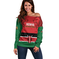 Custom Kenya Football Off Shoulder Sweater Come On Harambee Stars