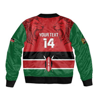 Custom Kenya Football Sleeve Zip Bomber Jacket Come On Harambee Stars