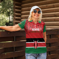 Custom Kenya Football Women Polo Shirt Come On Harambee Stars