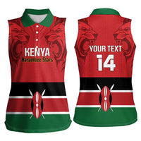 Custom Kenya Football Women Sleeveless Polo Shirt Come On Harambee Stars