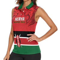Custom Kenya Football Women Sleeveless Polo Shirt Come On Harambee Stars