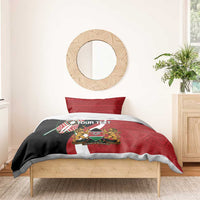 Custom Kenya Football Bedding Set Maasai Shield Coat Of Arms Style