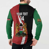 Custom Kenya Football Button Sweatshirt Maasai Shield Coat Of Arms Style
