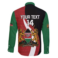 Custom Kenya Football Family Matching Off Shoulder Short Dress and Hawaiian Shirt Maasai Shield Coat Of Arms Style
