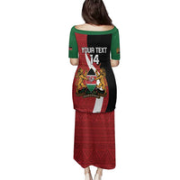 Custom Kenya Football Family Matching Puletasi and Hawaiian Shirt Maasai Shield Coat Of Arms Style