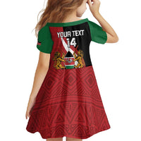 Custom Kenya Football Family Matching Summer Maxi Dress and Hawaiian Shirt Maasai Shield Coat Of Arms Style