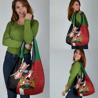 Custom Kenya Football Grocery Bag Maasai Shield Coat Of Arms Style