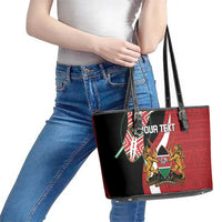 Custom Kenya Football Leather Tote Bag Maasai Shield Coat Of Arms Style