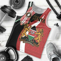 Custom Kenya Football Men Tank Top Maasai Shield Coat Of Arms Style