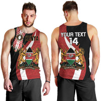 Custom Kenya Football Men Tank Top Maasai Shield Coat Of Arms Style