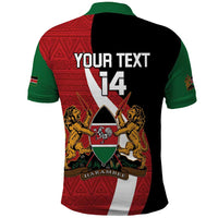 Custom Kenya Football Polo Shirt Maasai Shield Coat Of Arms Style