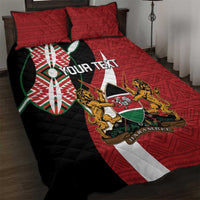 Custom Kenya Football Quilt Bed Set Maasai Shield Coat Of Arms Style