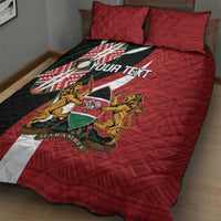 Custom Kenya Football Quilt Bed Set Maasai Shield Coat Of Arms Style
