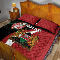 Custom Kenya Football Quilt Bed Set Maasai Shield Coat Of Arms Style