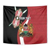 Custom Kenya Football Tapestry Maasai Shield Coat Of Arms Style