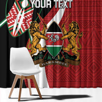 Custom Kenya Football Window Curtain Maasai Shield Coat Of Arms Style