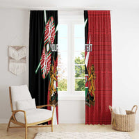 Custom Kenya Football Window Curtain Maasai Shield Coat Of Arms Style