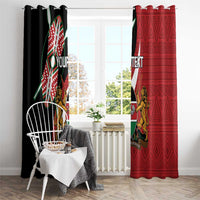 Custom Kenya Football Window Curtain Maasai Shield Coat Of Arms Style