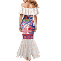 Afro-Haitians Proud Family Matching Mermaid Dress and Hawaiian Shirt Haiti Coat Of Arms Dashiki