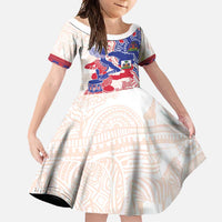 Afro-Haitians Proud Family Matching Summer Maxi Dress and Hawaiian Shirt Haiti Coat Of Arms Dashiki