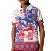 Afro-Haitians Proud Kid Polo Shirt Haiti Coat Of Arms Dashiki