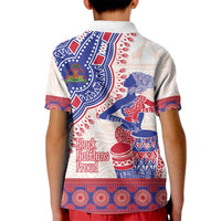 Afro-Haitians Proud Kid Polo Shirt Haiti Coat Of Arms Dashiki