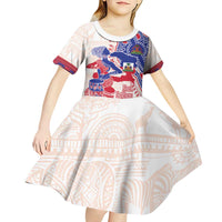 Afro-Haitians Proud Kid Short Sleeve Dress Haiti Coat Of Arms Dashiki