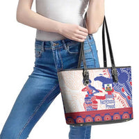 Afro-Haitians Proud Leather Tote Bag Haiti Coat Of Arms Dashiki