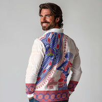 Afro-Haitians Proud Long Sleeve Polo Shirt Haiti Coat Of Arms Dashiki