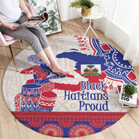 Afro-Haitians Proud Round Carpet Haiti Coat Of Arms Dashiki