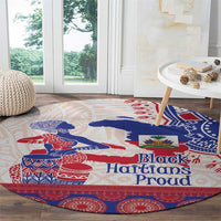Afro-Haitians Proud Round Carpet Haiti Coat Of Arms Dashiki