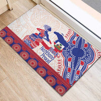 Afro-Haitians Proud Rubber Doormat Haiti Coat Of Arms Dashiki