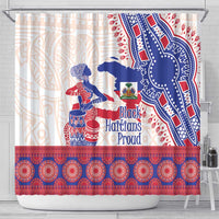 Afro-Haitians Proud Shower Curtain Haiti Coat Of Arms Dashiki