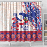 Afro-Haitians Proud Shower Curtain Haiti Coat Of Arms Dashiki