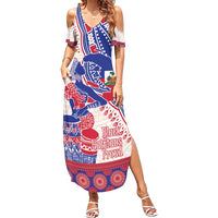 Afro-Haitians Proud Summer Maxi Dress Haiti Coat Of Arms Dashiki