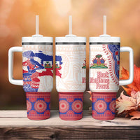 Afro-Haitians Proud Tumbler With Handle Haiti Coat Of Arms Dashiki