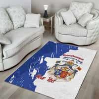 Personalised Saint-Domingue Area Rug Coat Of Arms Grunge Style