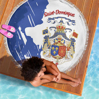 Personalised Saint-Domingue Beach Blanket Coat Of Arms Grunge Style