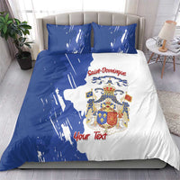 Personalised Saint-Domingue Bedding Set Coat Of Arms Grunge Style