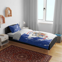 Personalised Saint-Domingue Bedding Set Coat Of Arms Grunge Style