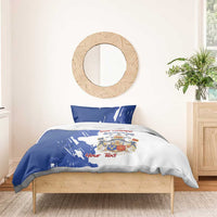 Personalised Saint-Domingue Bedding Set Coat Of Arms Grunge Style