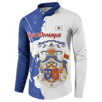 Personalised Saint-Domingue Button Sweatshirt Coat Of Arms Grunge Style