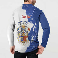 Personalised Saint-Domingue Button Sweatshirt Coat Of Arms Grunge Style