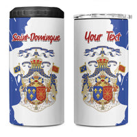Personalised Saint-Domingue 4 in 1 Can Cooler Tumbler Coat Of Arms Grunge Style