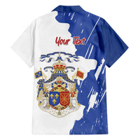 Personalised Saint-Domingue Family Matching Off The Shoulder Long Sleeve Dress and Hawaiian Shirt Coat Of Arms Grunge Style