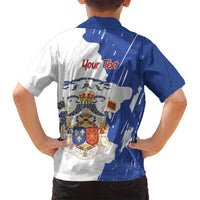 Personalised Saint-Domingue Family Matching Off Shoulder Maxi Dress and Hawaiian Shirt Coat Of Arms Grunge Style