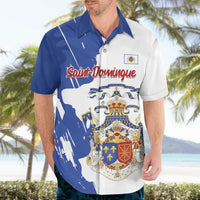 Personalised Saint-Domingue Hawaiian Shirt Coat Of Arms Grunge Style