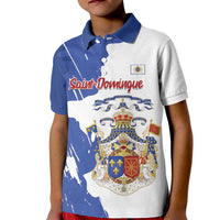 Personalised Saint-Domingue Kid Polo Shirt Coat Of Arms Grunge Style