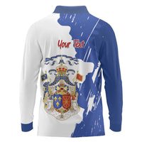 Personalised Saint-Domingue Long Sleeve Polo Shirt Coat Of Arms Grunge Style
